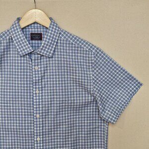 UNTUCKit Short Sleeve Slim Fit Wrinkle Free Button Down L